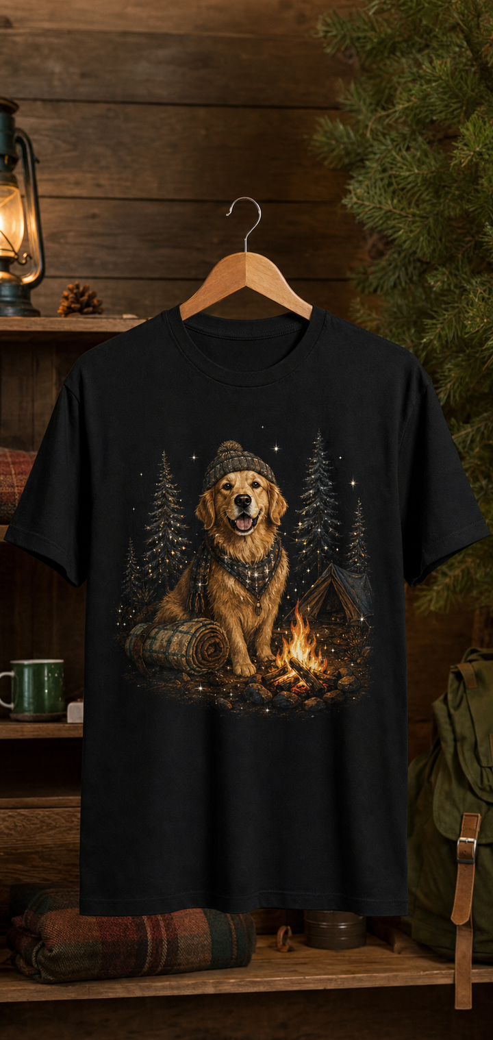 Custom Campfire Companion Pet Portrait Bling Unisex Tee