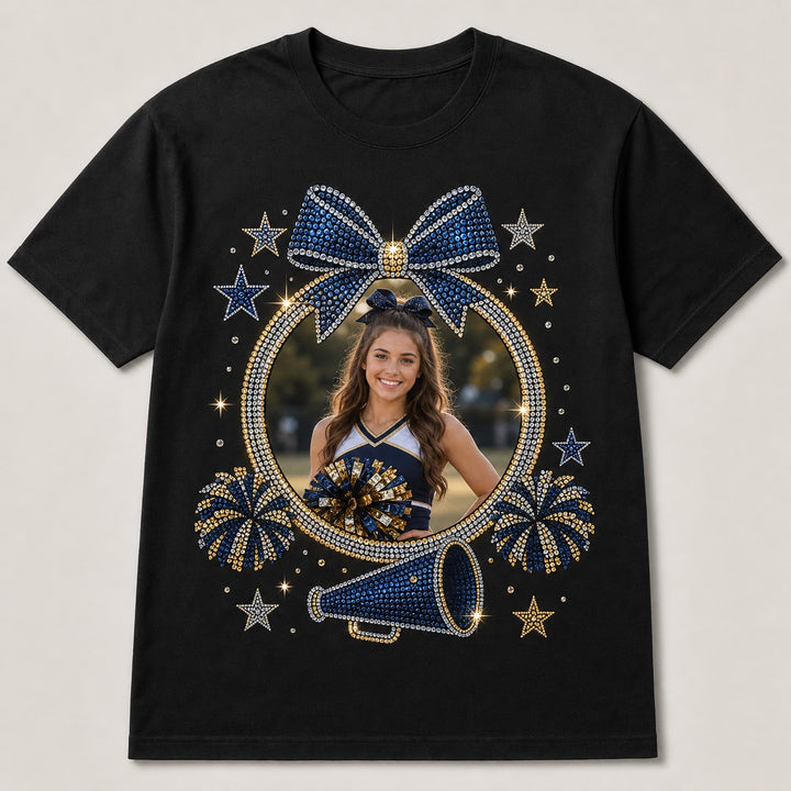 Custom Cheer Senior Night Photo Bling Unisex Tee