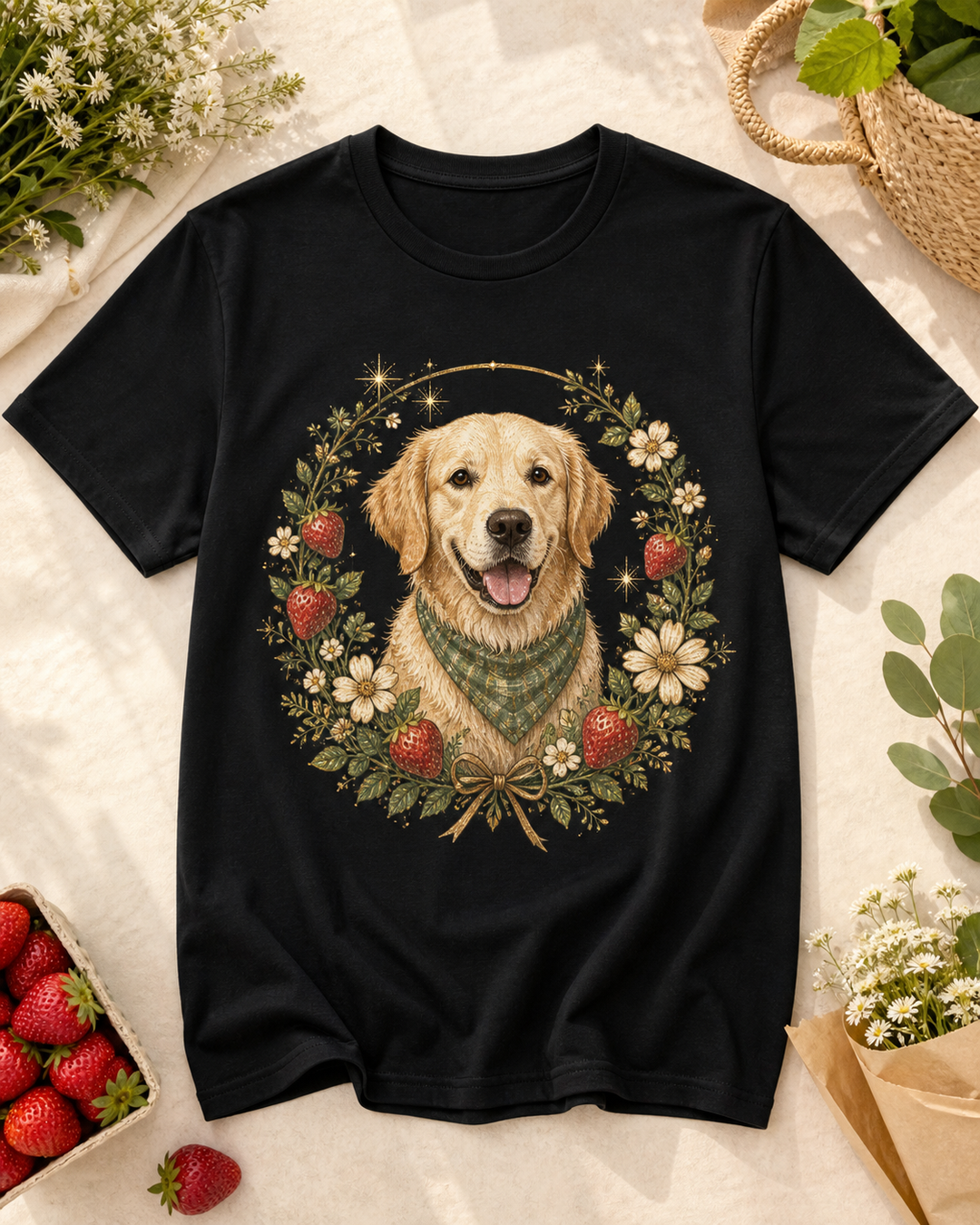 Custom Farmers Market Pet Portrait Bling Unisex Tee