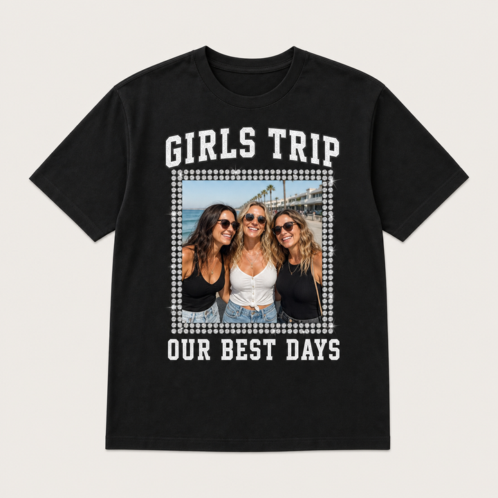 Custom Girls Trip Photo Bling Unisex Tee