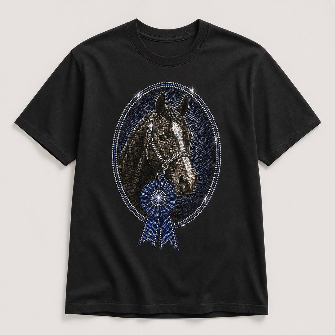 Custom Horse Show Ribbon Photo Bling Unisex Tee