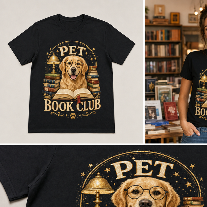 Custom Pet Book Club Photo Bling Unisex Tee
