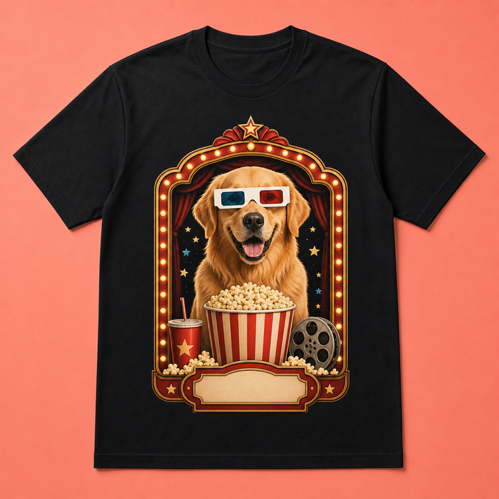 Custom Pet Movie Night Photo Bling Unisex Tee