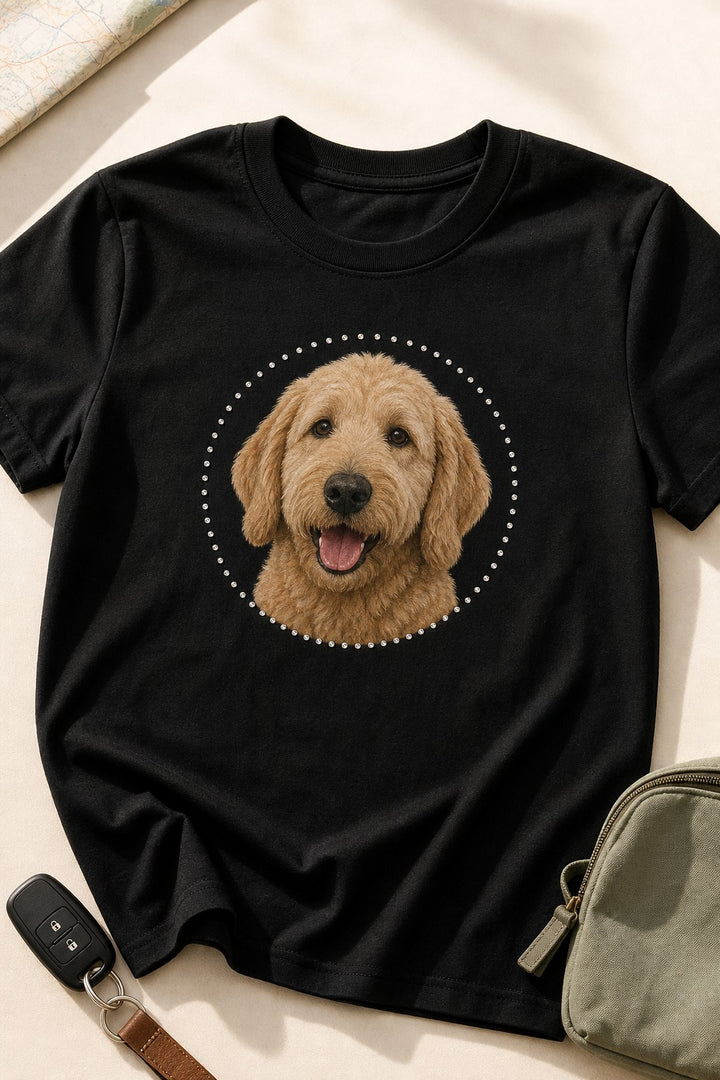 Custom Road Trip Dog Mom Pet Portrait Bling Unisex Tee