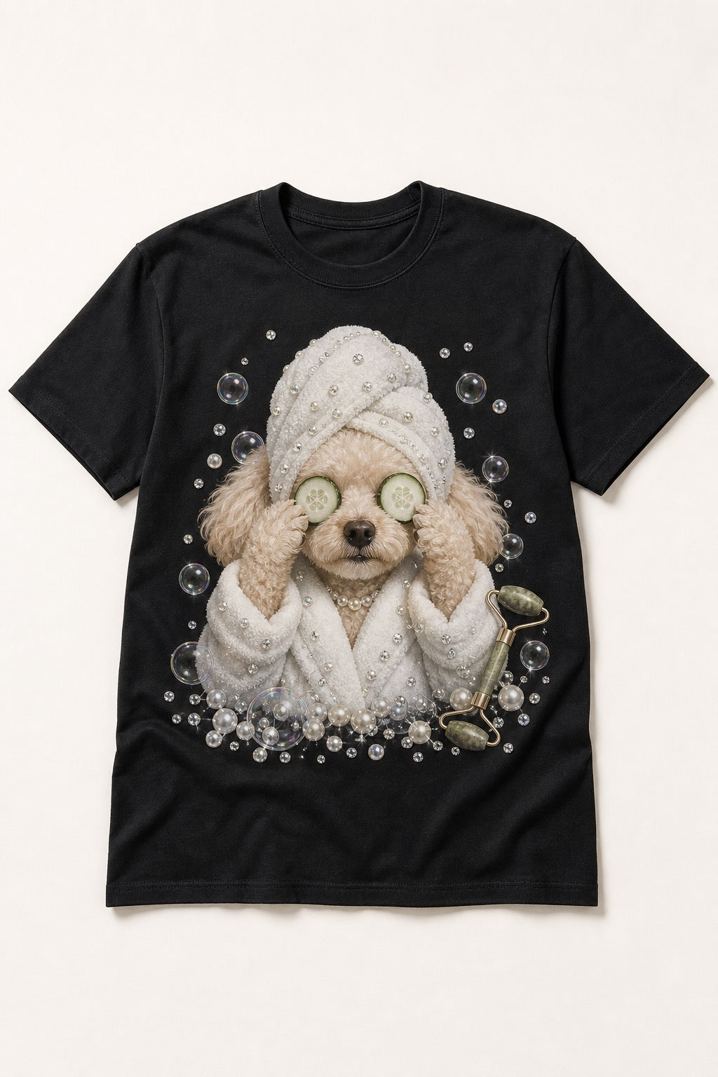 Custom Spa Day Pet Portrait Bling Unisex Tee