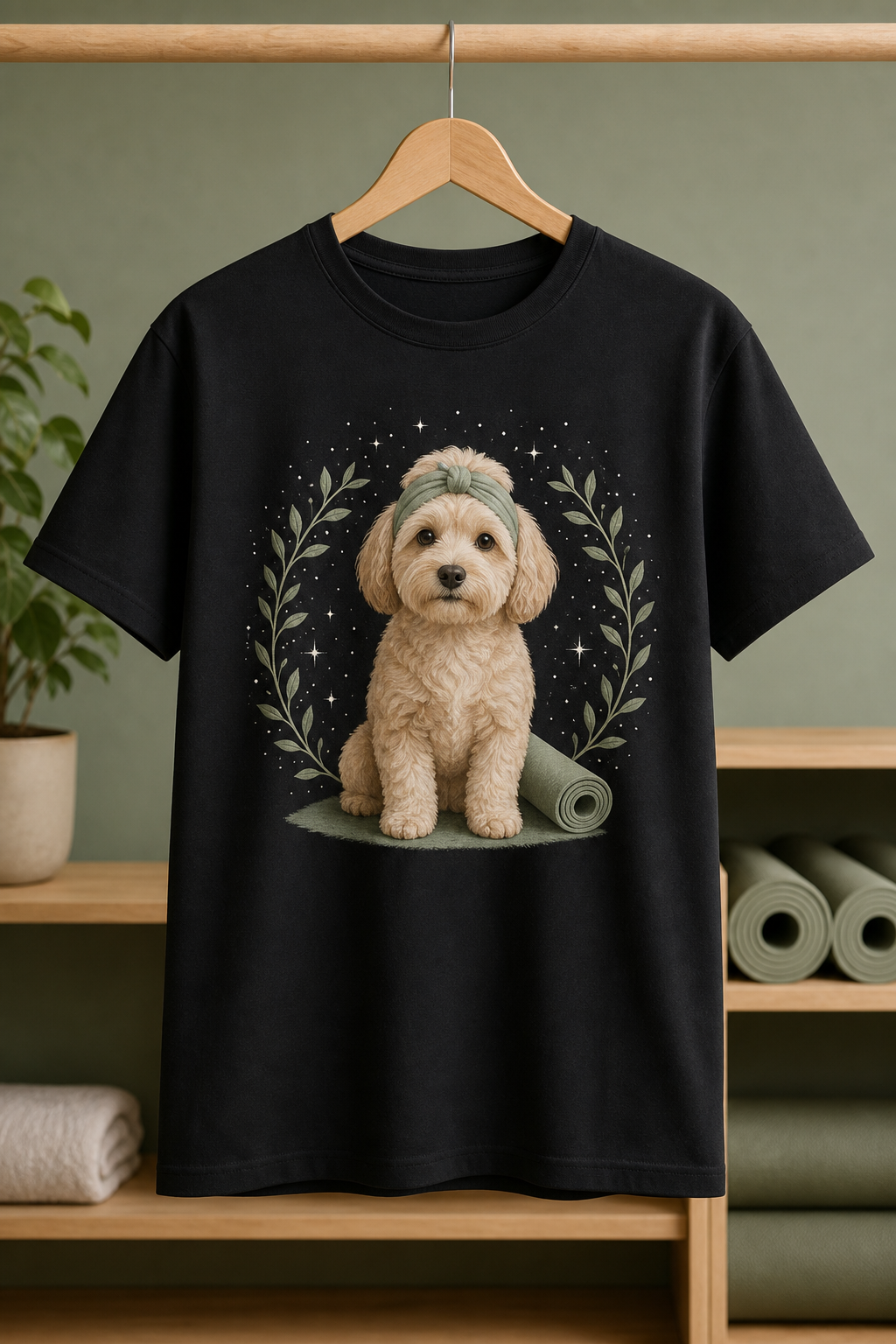 Custom Yoga Studio Pet Portrait Bling Unisex Tee