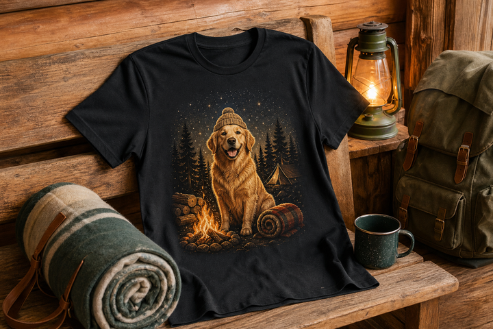 Custom Campfire Companion Pet Portrait Bling Unisex Tee