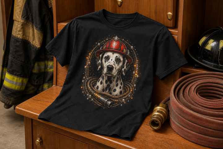 Custom Firehouse Rescue Pet Portrait Bling Unisex Tee