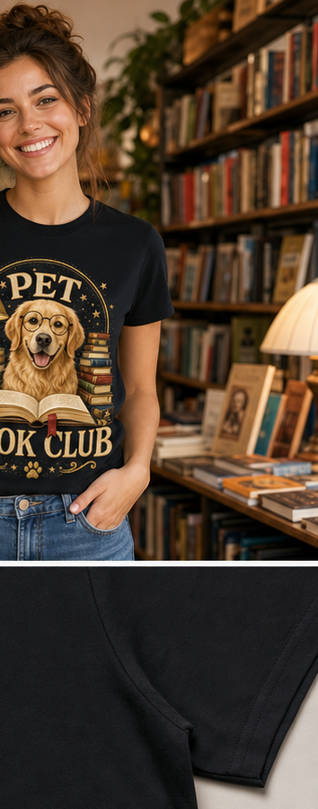 Custom Pet Book Club Photo Bling Unisex Tee