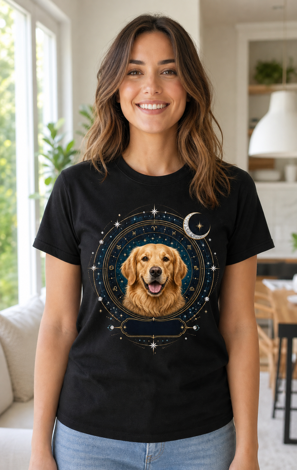 Custom Pet Horoscope Photo Bling Unisex Tee