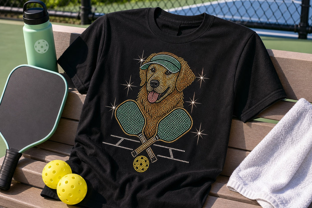 Custom Pickleball Club Pet Portrait Bling Unisex Tee