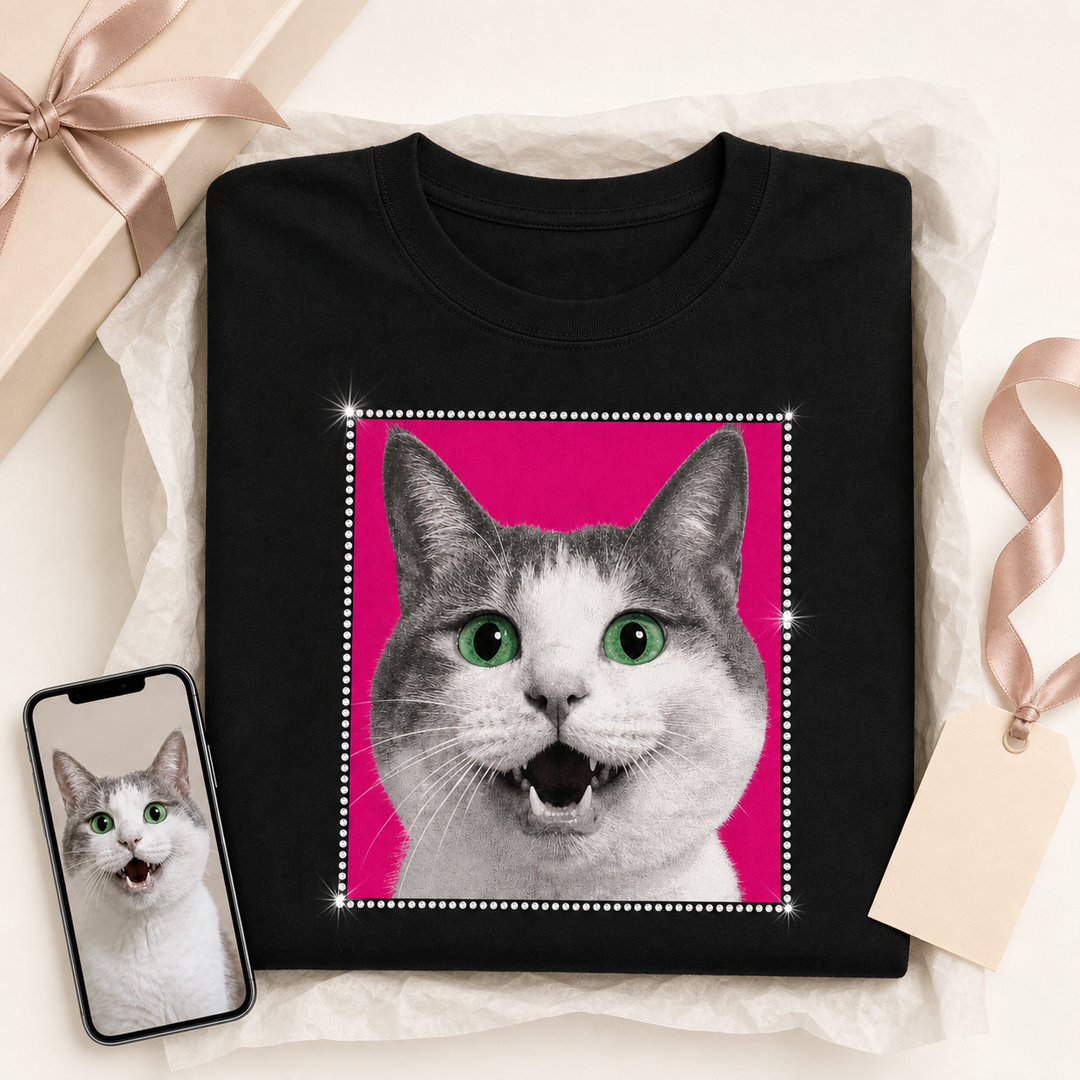 Gift-ready personalized pet photo shirt for pet parents