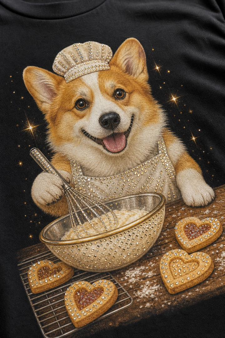Custom Cookie Baker Pet Portrait Bling Unisex Tee