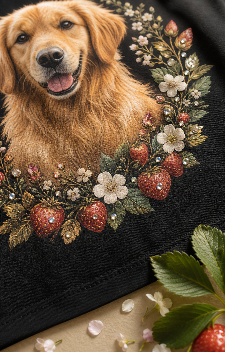 Custom Farmers Market Pet Portrait Bling Unisex Tee