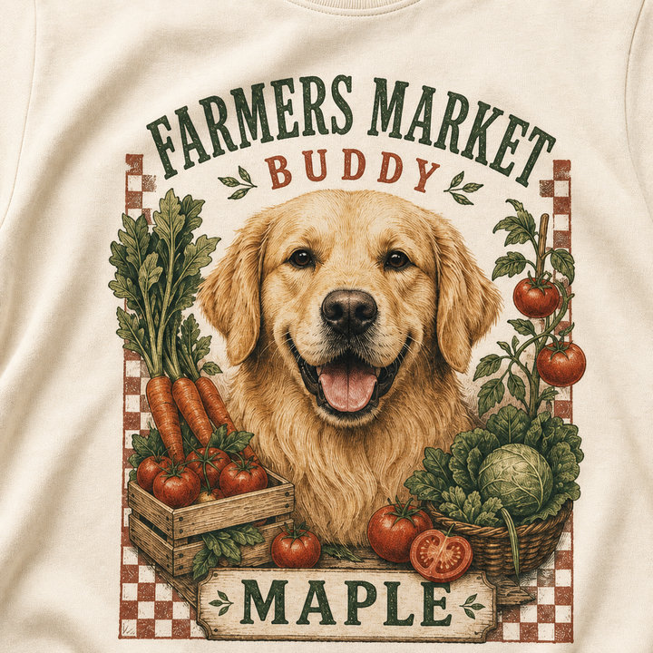 Custom Pet Farmers Market Photo Unisex Tee - Personalized Dog & Cat Gift