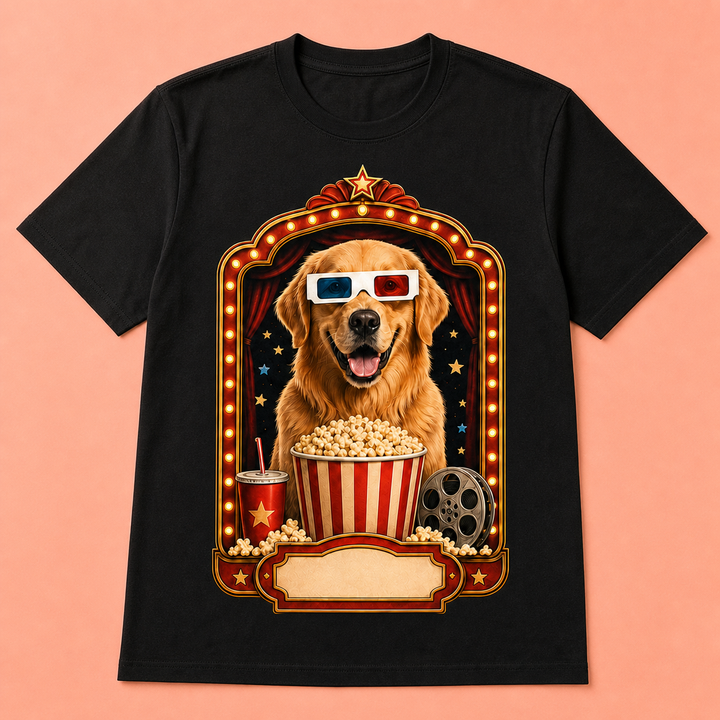 Custom Pet Movie Night Photo Unisex Tee