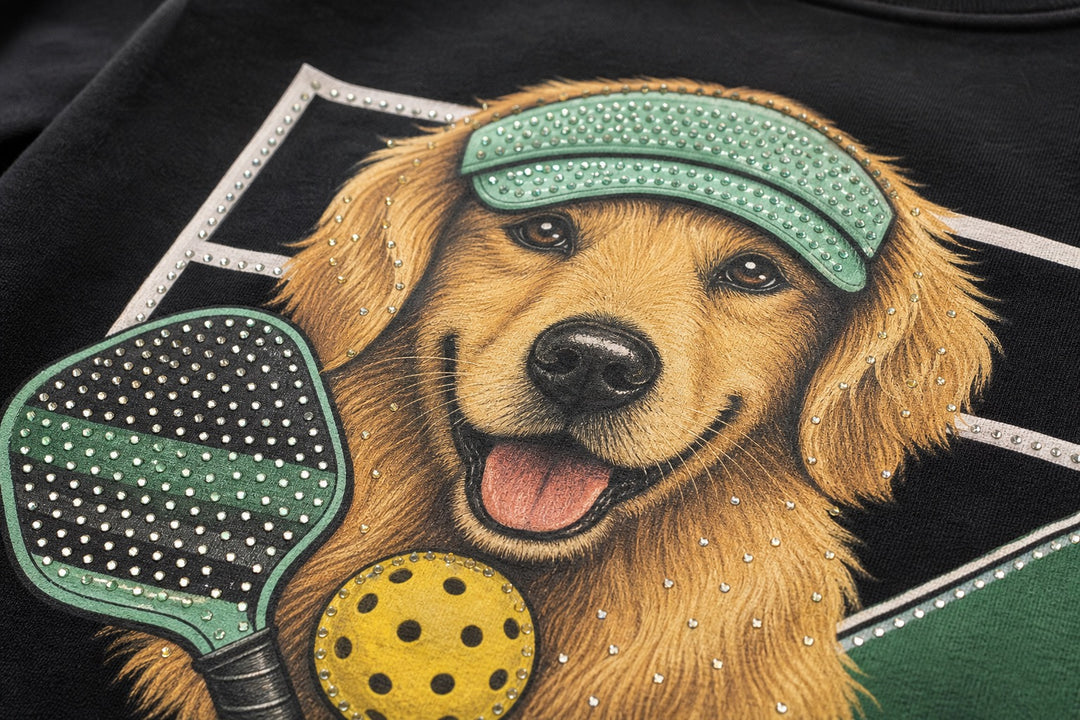 Custom Pickleball Club Pet Portrait Bling Unisex Tee