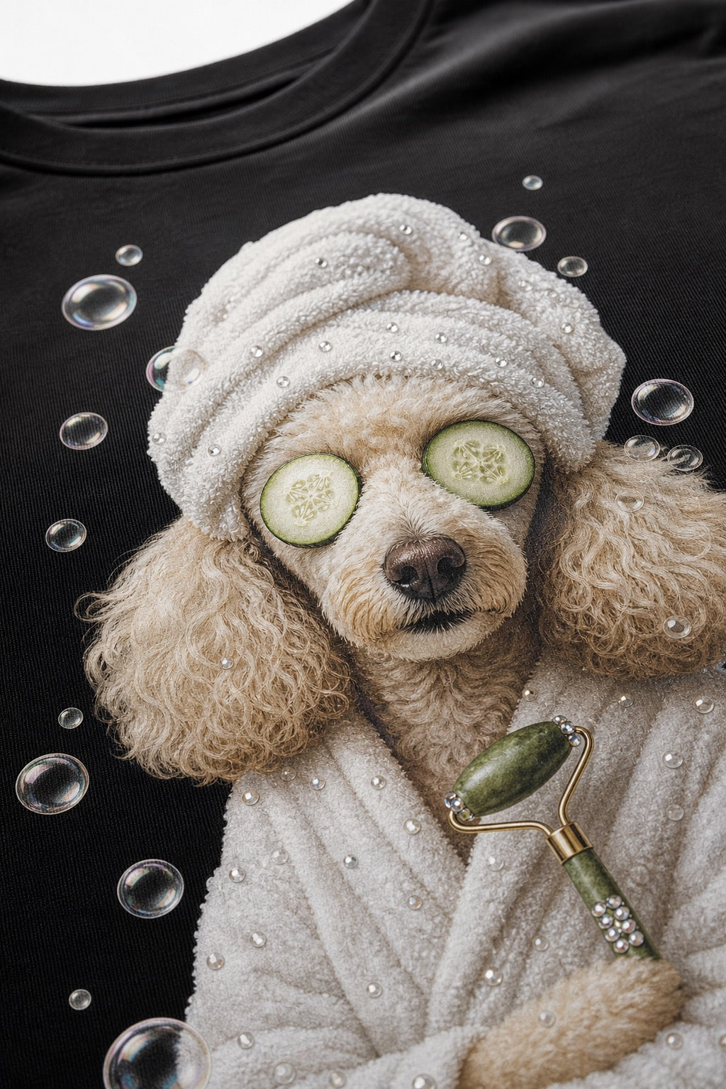 Custom Spa Day Pet Portrait Bling Unisex Tee
