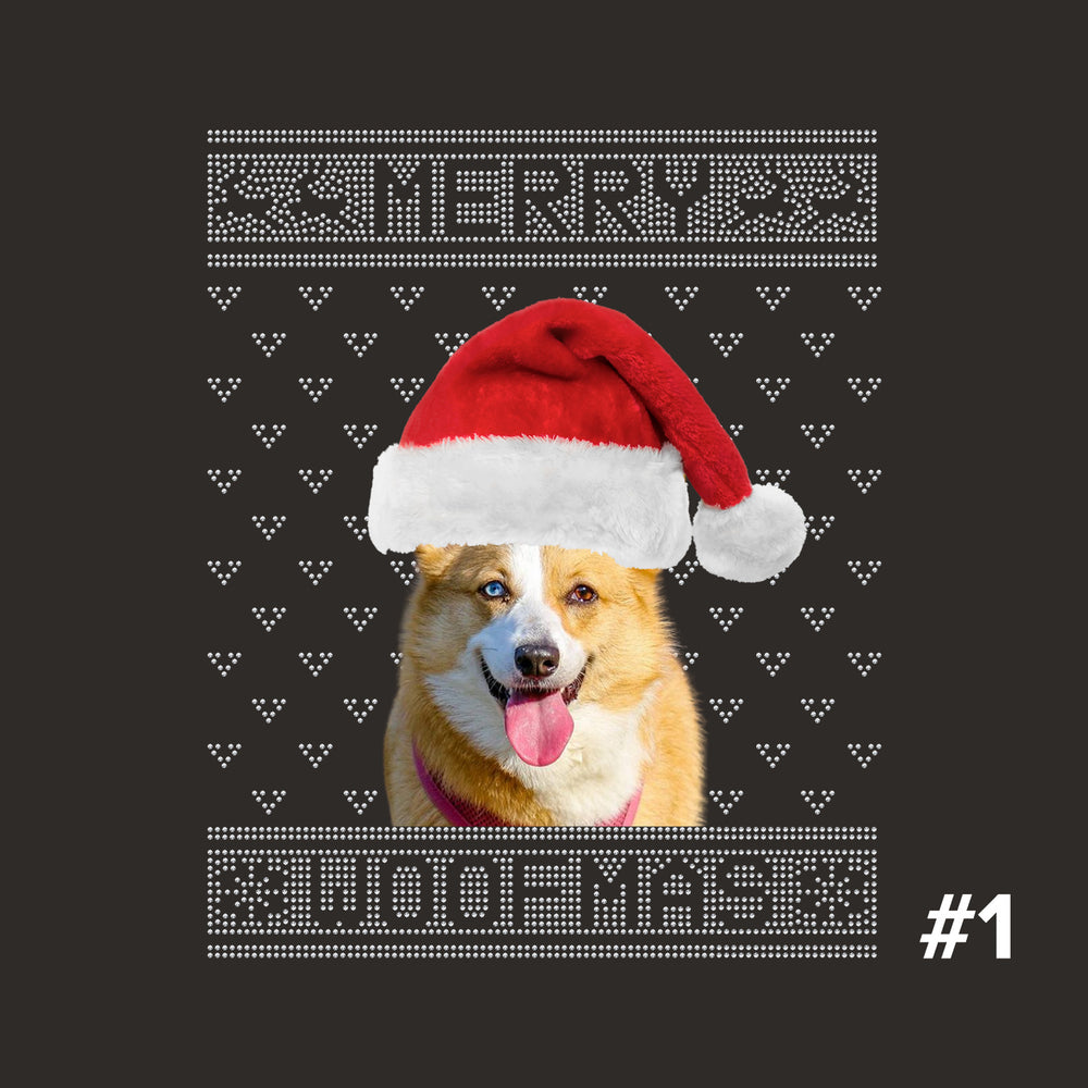 Second finished product view for Bling Merry Woofmas Unisex Tee, Personalized Photo