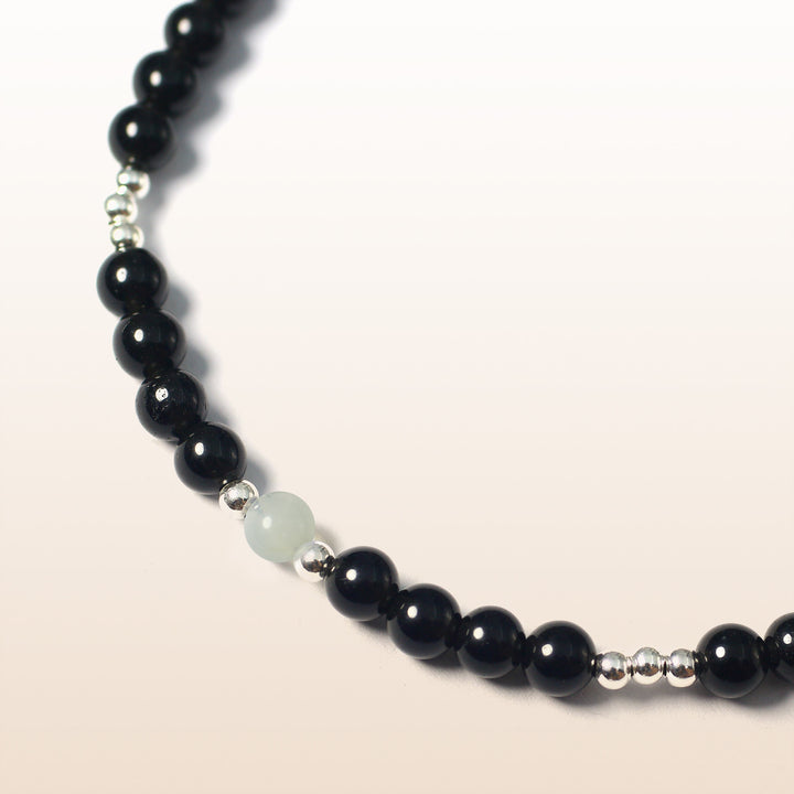 Moonstone June Birthstone Black Rope Bracelet