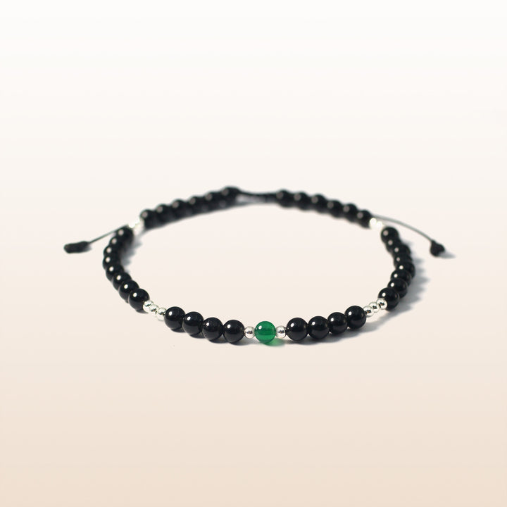 Peridot August Birthstone Black Rope Bracelet