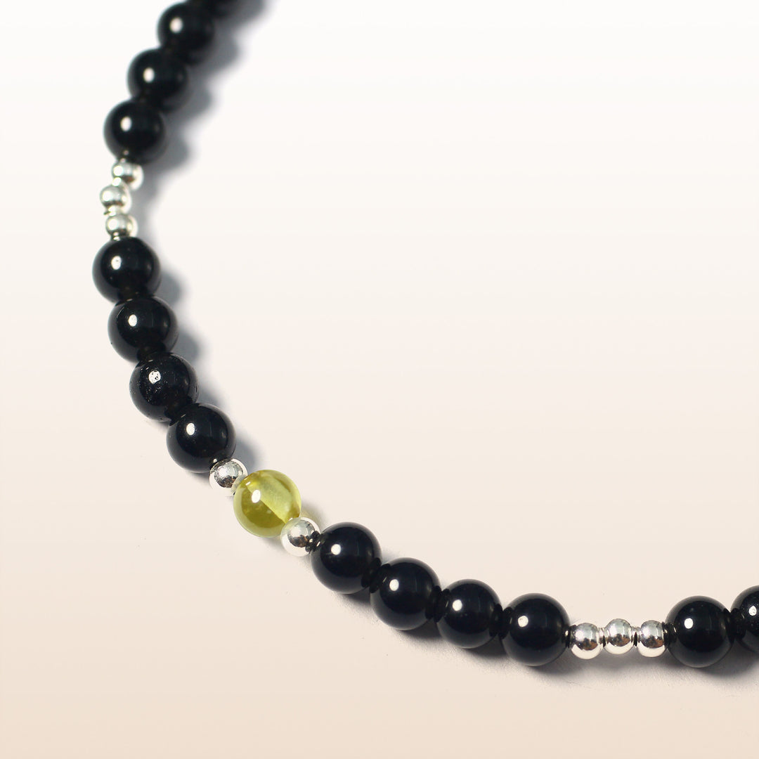 Citrine November Birthstone Black Rope Bracelet