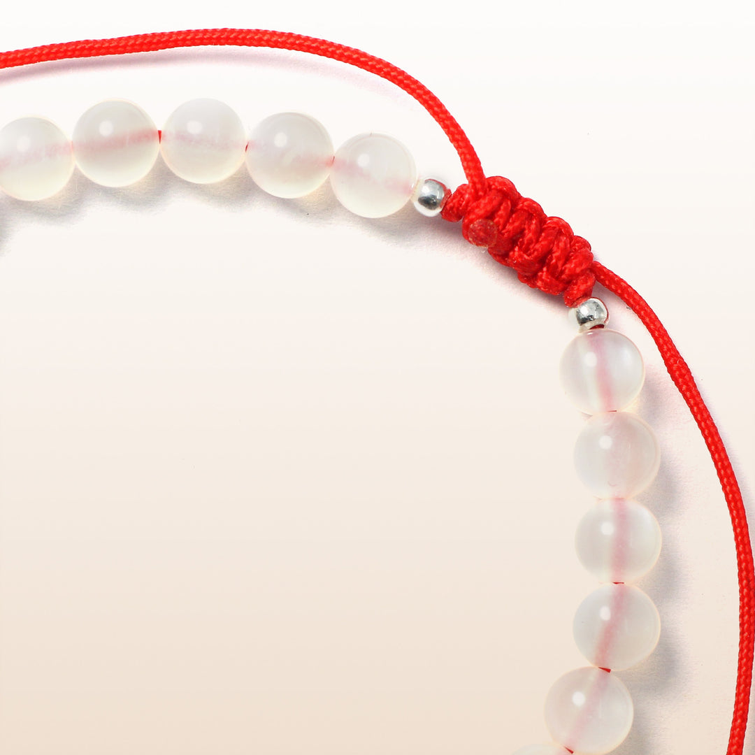 Quartz April Birthstone Red Rope Kid's Bracelet