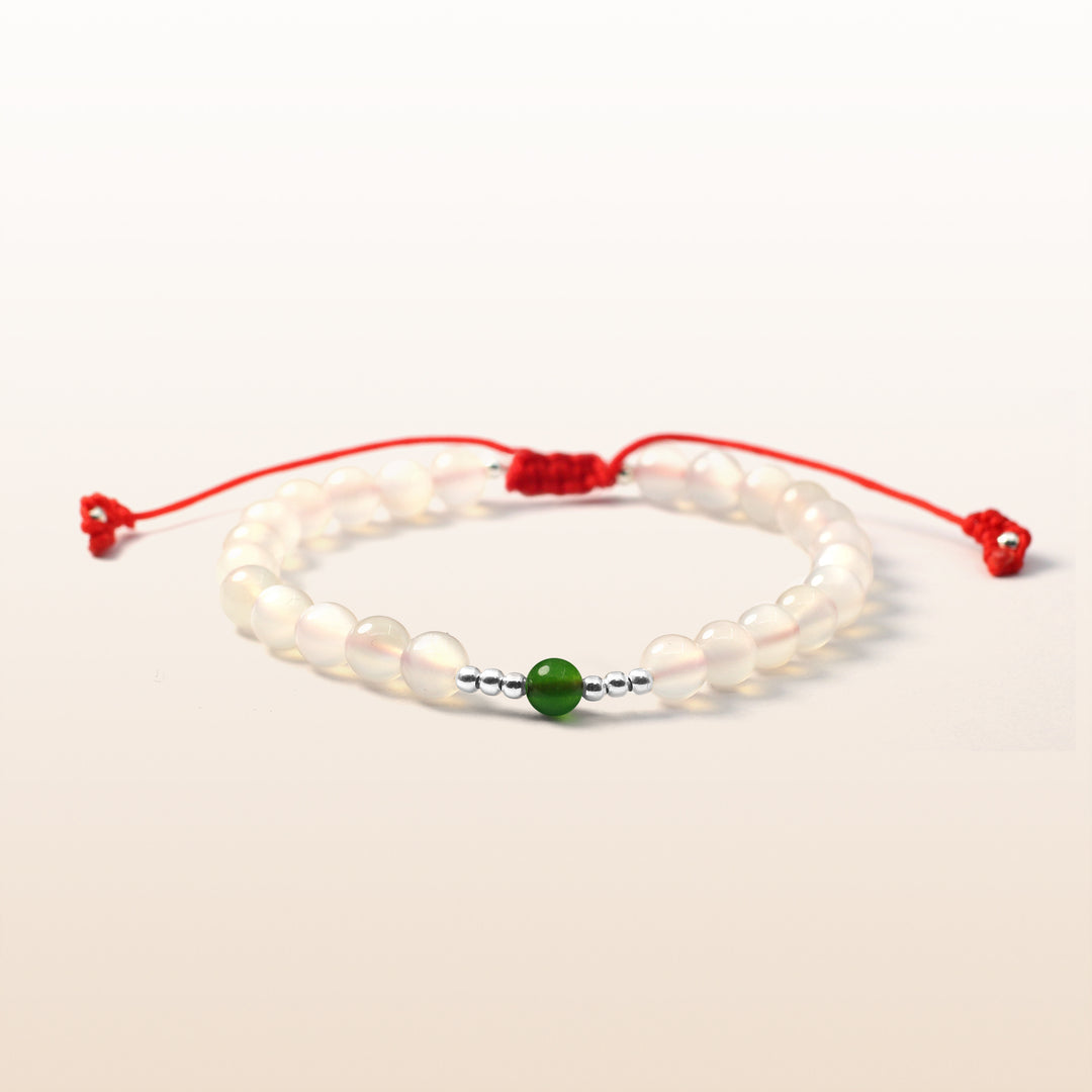 Peridot August Birthstone Red Rope Kid's Bracelet