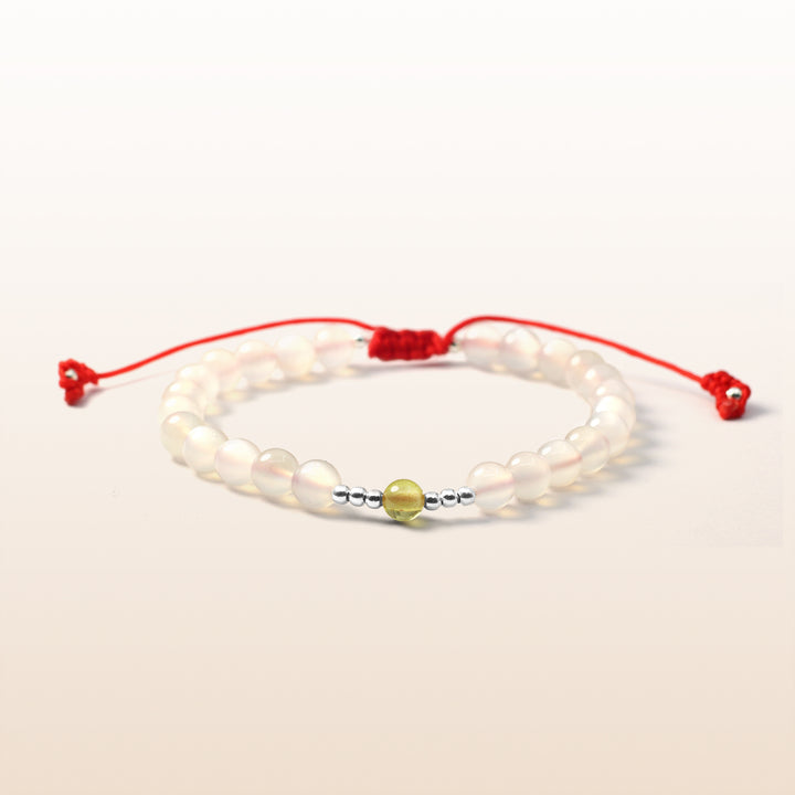 Citrine November Birthstone Red Rope Kid's Bracelet