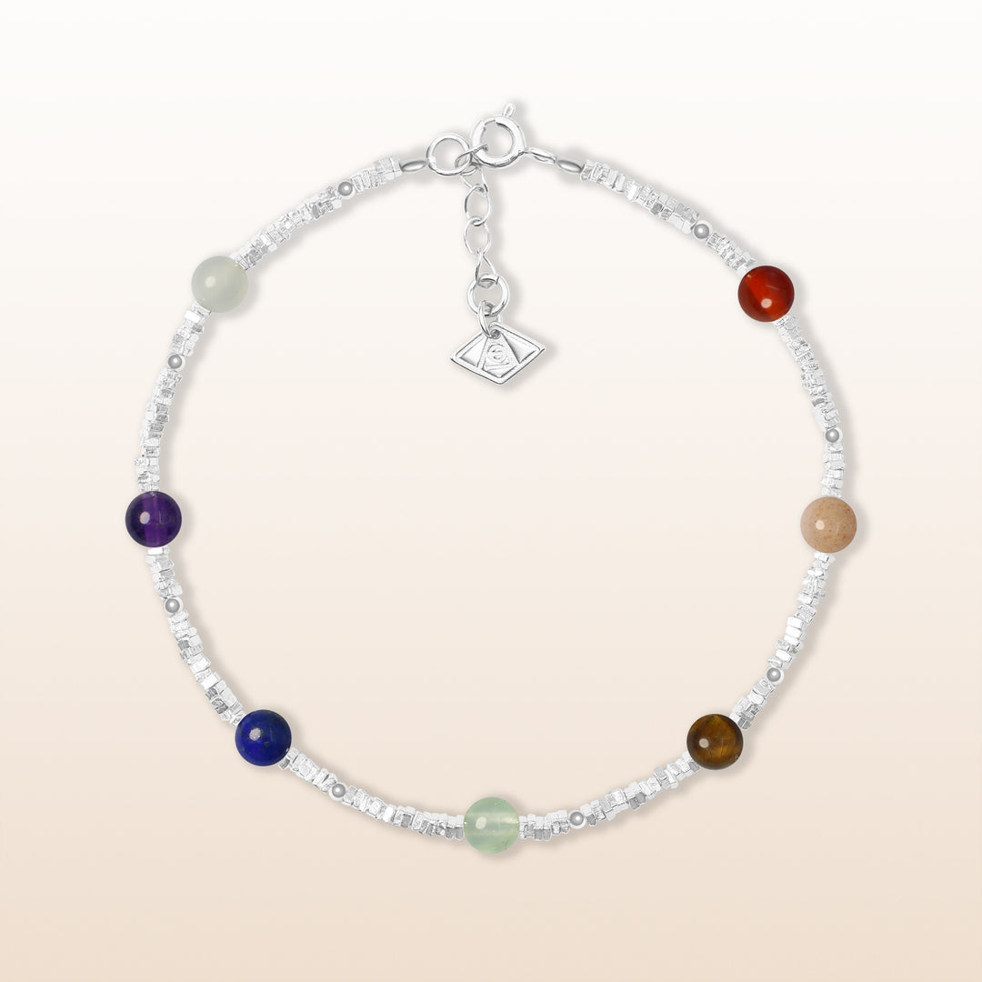 Activate Potential - 7 Chakra Silver Bracelet