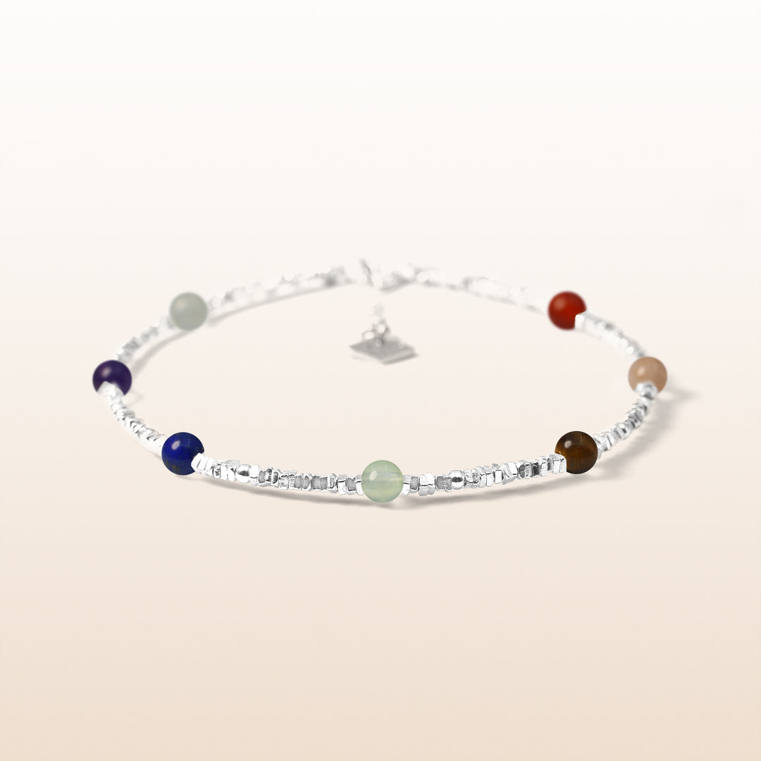 Activate Potential - 7 Chakra Silver Bracelet