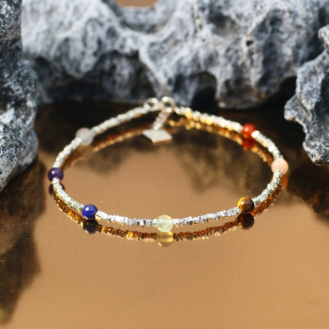 Activate Potential - 7 Chakra Silver Bracelet