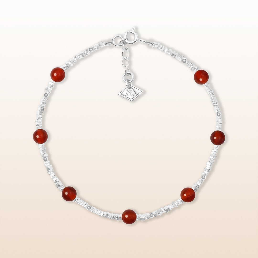 Activate Potential - Red Agate Chakra Silver Bracelet