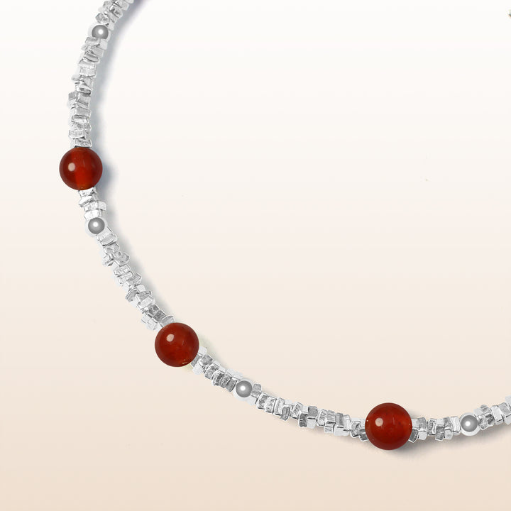 Activate Potential - Red Agate Chakra Silver Bracelet