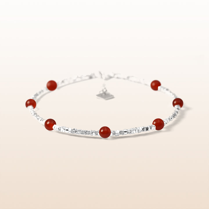 Activate Potential - Red Agate Chakra Silver Bracelet