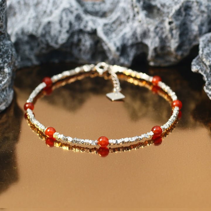 Activate Potential - Red Agate Chakra Silver Bracelet