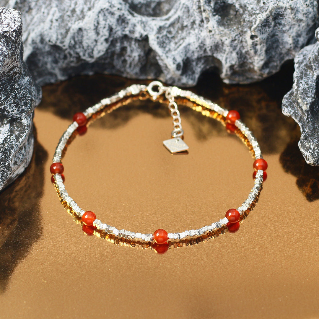 Activate Potential - Red Agate Chakra Silver Bracelet