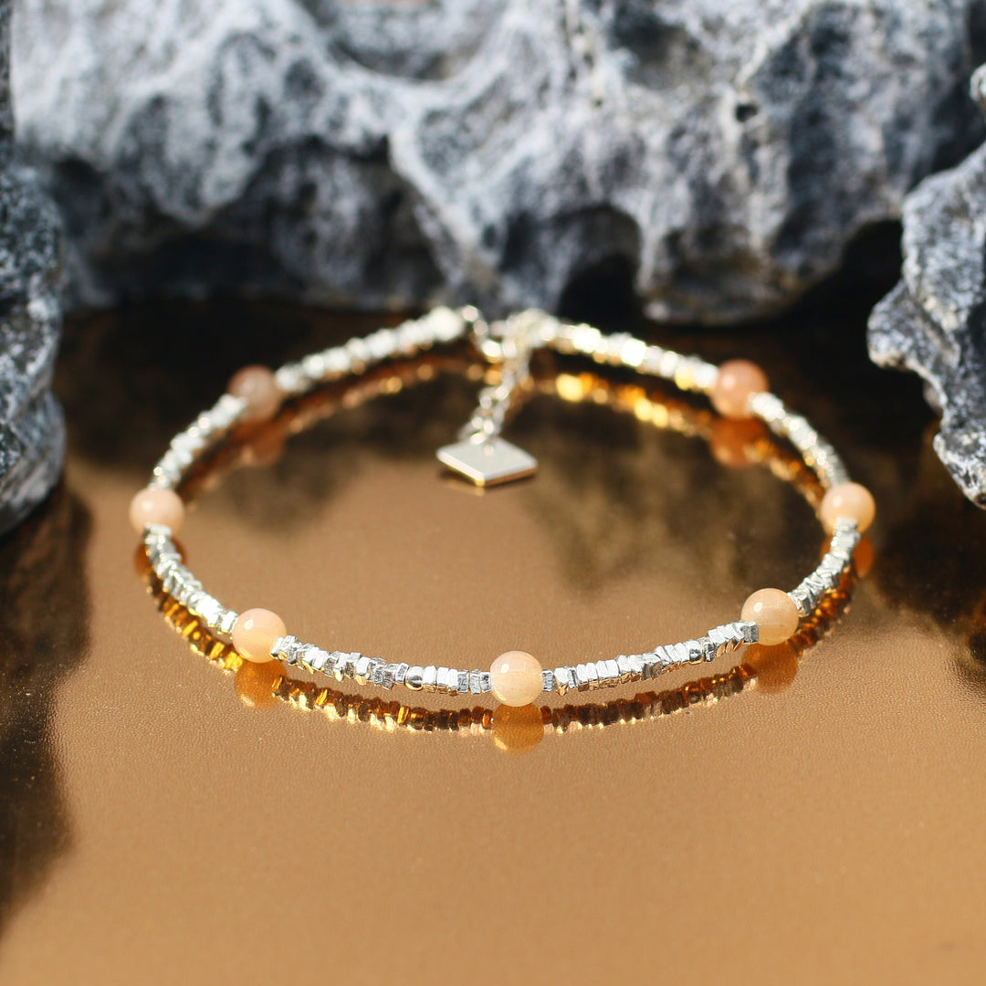 Activate Potential - Sunstone Chakra Silver Bracelet