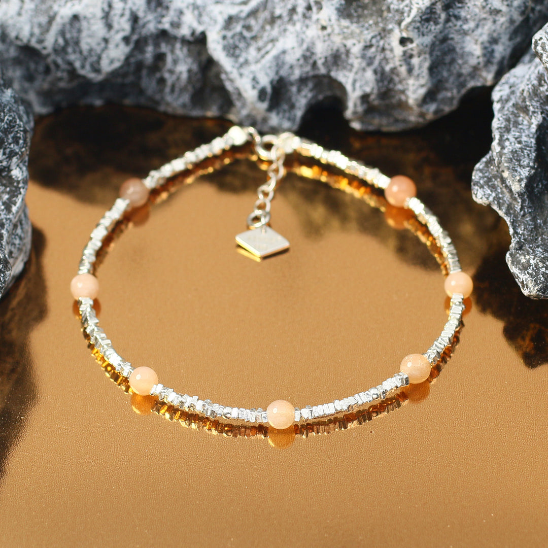 Activate Potential - Sunstone Chakra Silver Bracelet