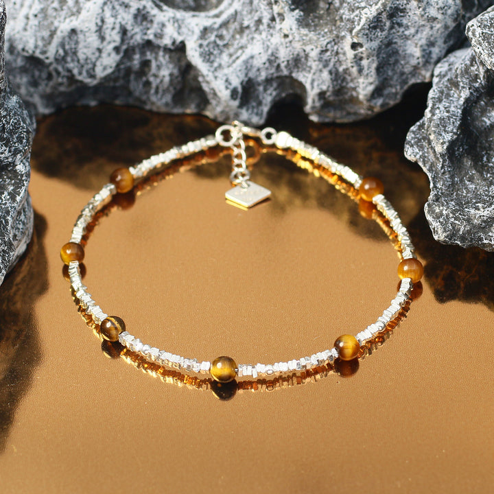 Activate Potential - Tiger Eye Chakra Silver Bracelet