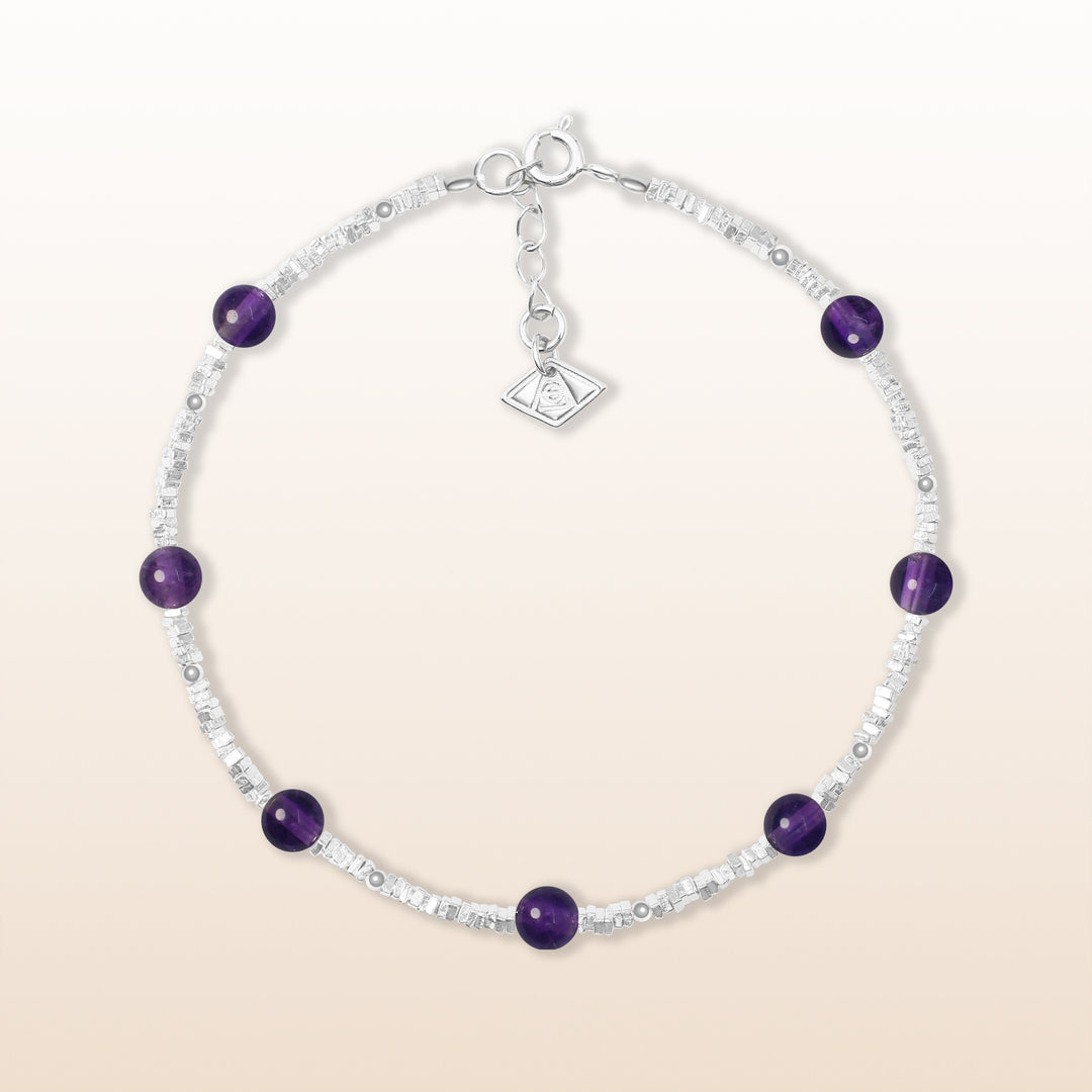 Activate Potential - Amethyst Chakra Silver Bracelet