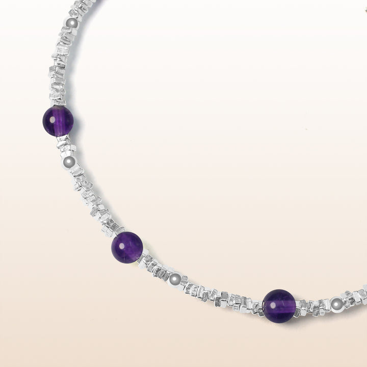 Activate Potential - Amethyst Chakra Silver Bracelet