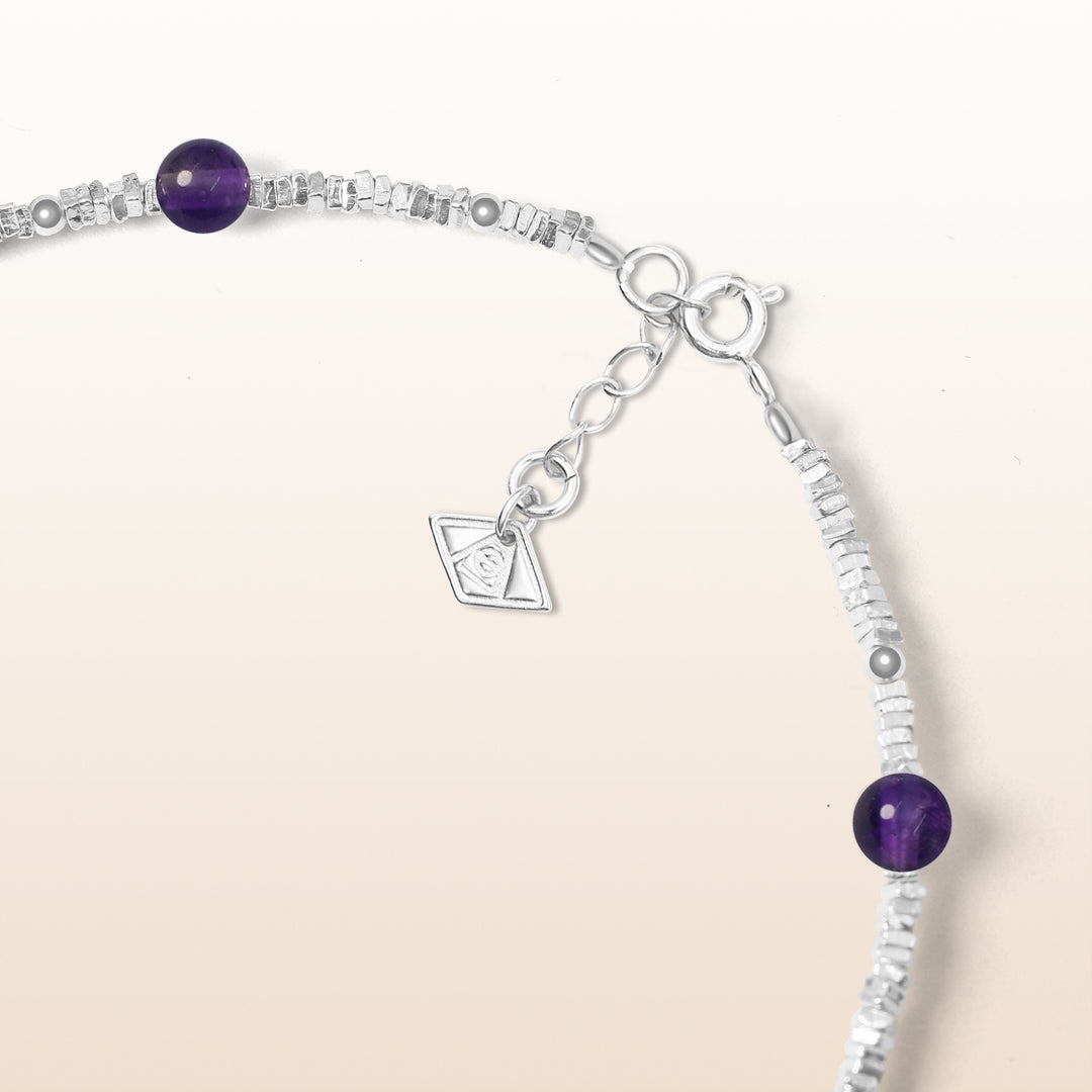 Activate Potential - Amethyst Chakra Silver Bracelet