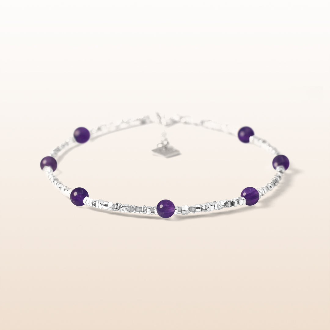 Activate Potential - Amethyst Chakra Silver Bracelet