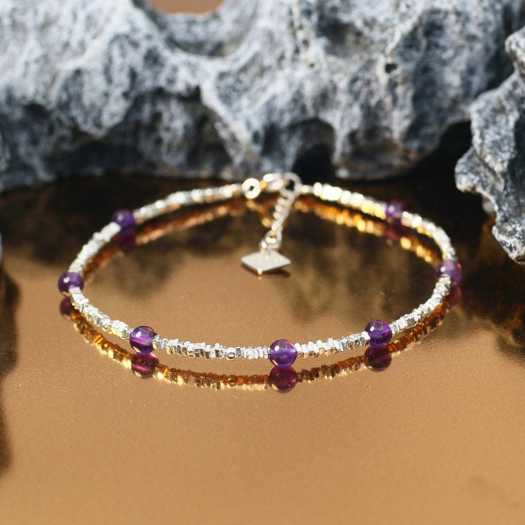 Activate Potential - Amethyst Chakra Silver Bracelet