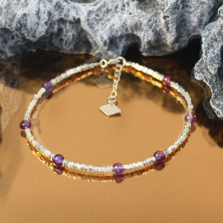 Activate Potential - Amethyst Chakra Silver Bracelet