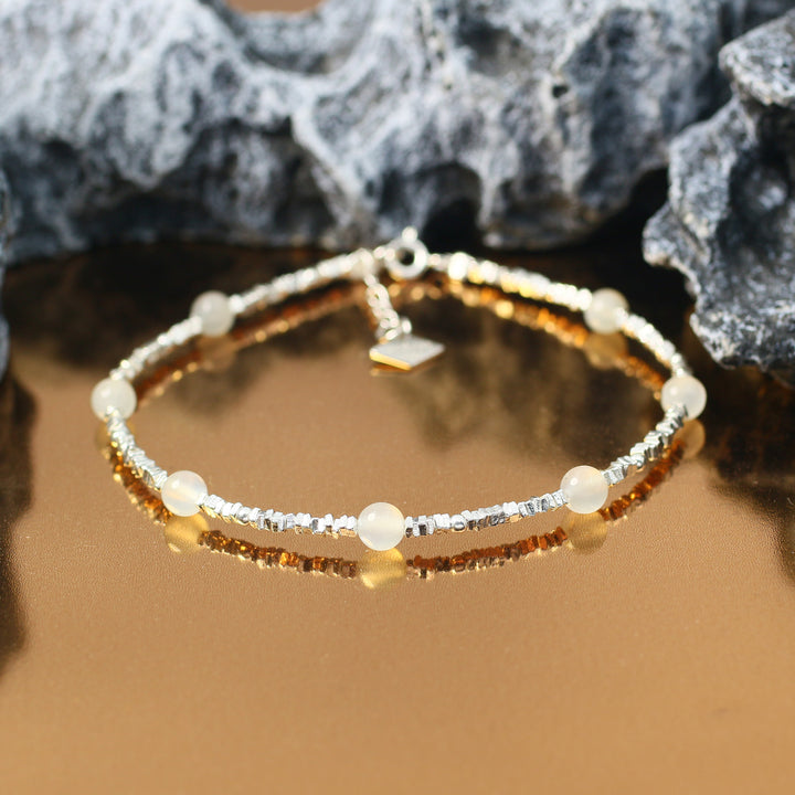 Activate Potential - Moonstone Chakra Silver Bracelet