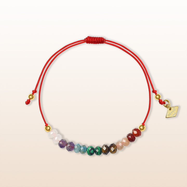 Balanced Journey - 7 Chakra Red Rope Bracelet