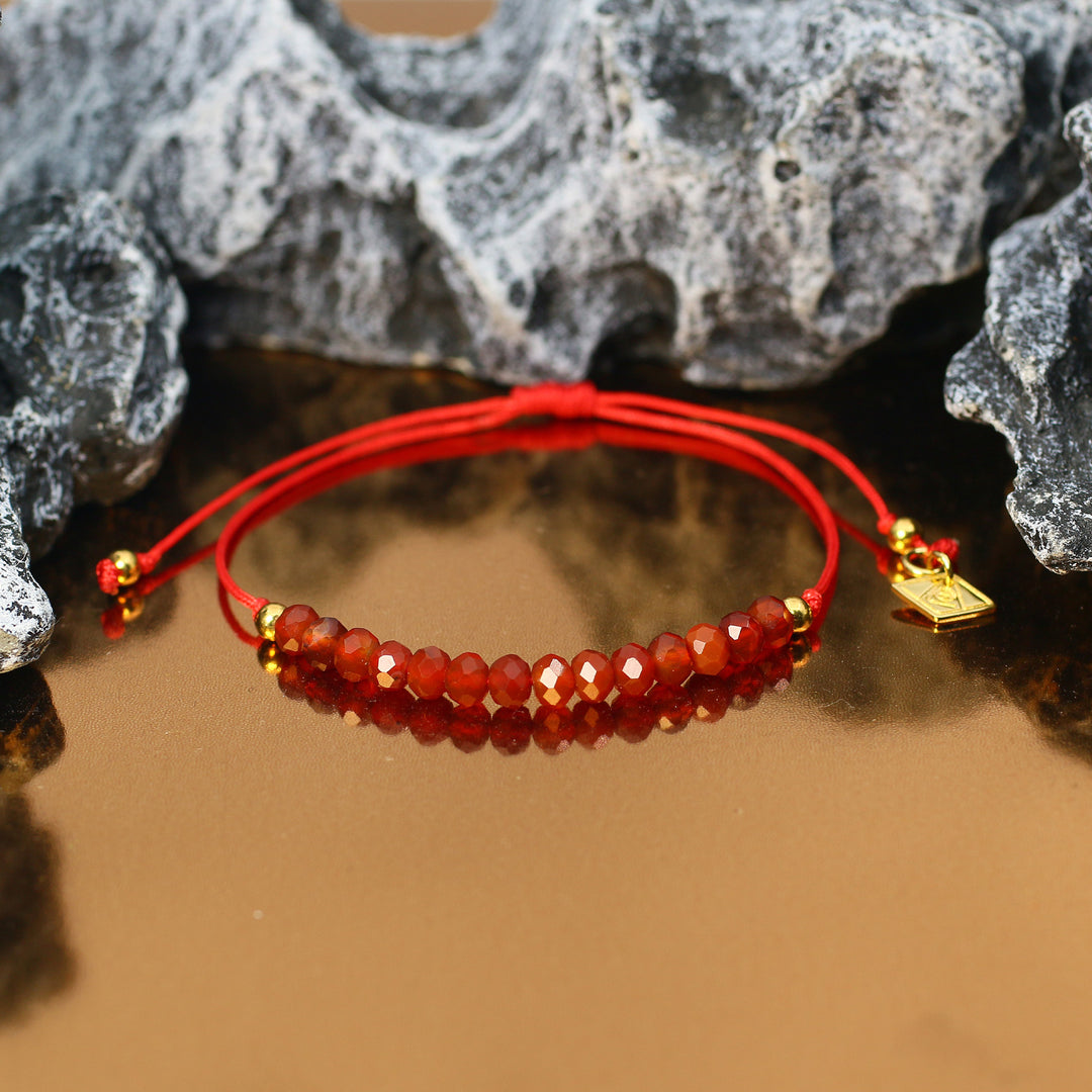 Balanced Journey - Red Agate Chakra Red Rope Bracelet