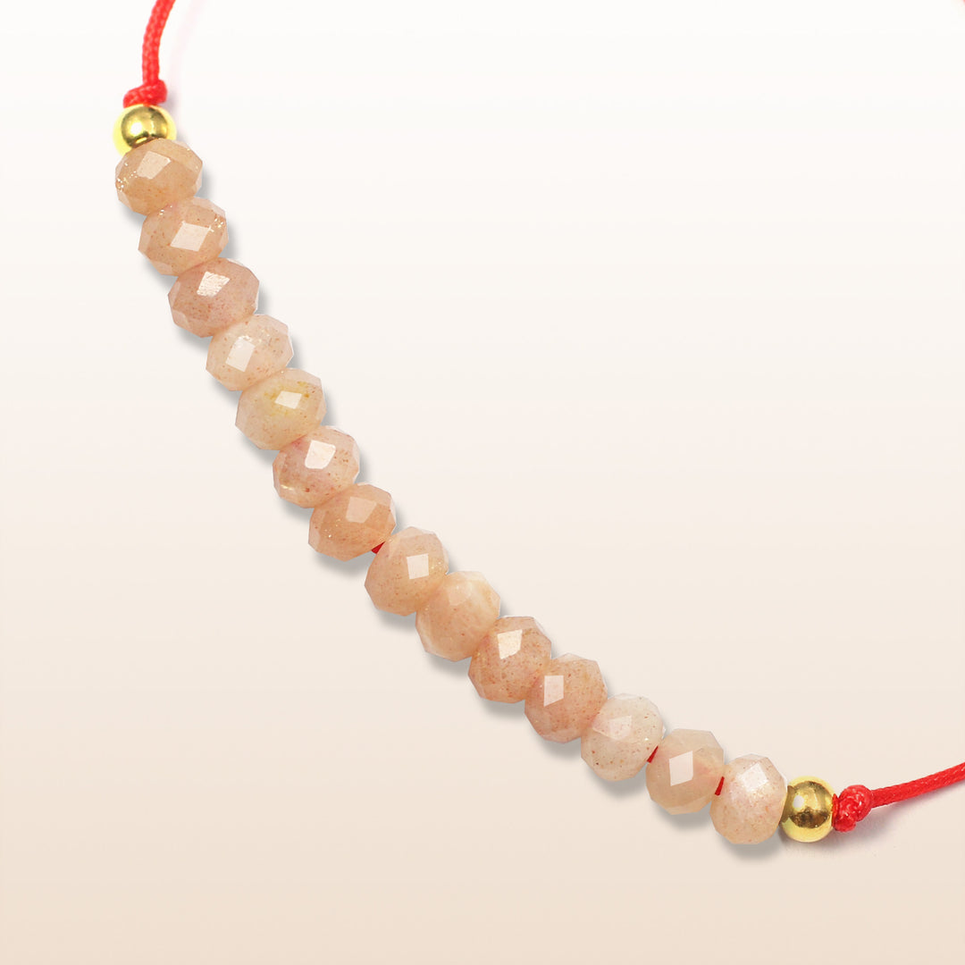 Balanced Journey - Sunstone Chakra Red Rope Bracelet